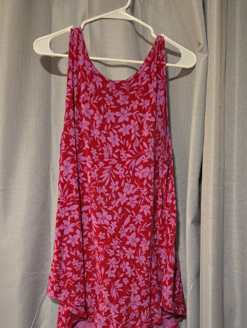 Old Navy High-low Pink Floral Tank Top